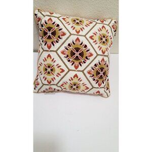 Decorative Bella Lux Geometric Throw‎ Pillow 12"x12" Embroidered Design Cotton &